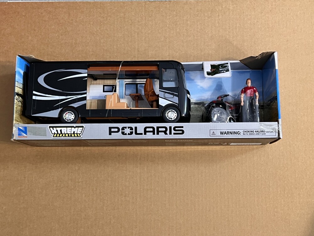 NewRay Polaris RV Motorhome Toy Set Sportsman XP 1000 ATV Articulated Figure